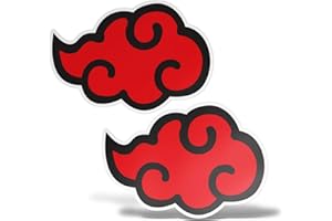 erreinge Aufkleber X2 Japan Akatsuki Clouds Shaped Adhesive PVC für Abziehbild Tapete Auto Moto Helm Camper Laptop - 10 cm