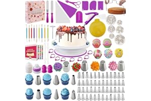 Kit Patisserie Douille Patisserie 301 Pièces, Nifogo Accessoire Patisserie, Plateau Tournant Gateau, Poche a Douille, Caissettes Cupcake