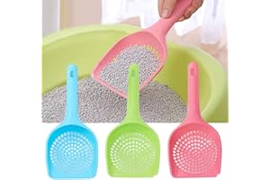 Brussels08 1Pc Plastic Cat Litter Scoop Pet Care Sand Waste Scooper Shovel Hollow Litter Scoop Shovel Deep Scoop Shovel Reptile Litter Cleaner Scoop for Sifting Kitty Cats Litter Small Hole#Random