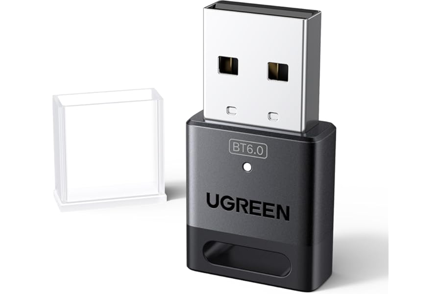 UGREEN Bluetooth 6.0 Adapter PC, USB Bluetooth Dongle for PC Windows 11/10/8.1, EDR & BLE Modes, Long Range, Plug & Play, Mini-Sized, for Controller, Headphone, Keyboard, Mouse etc.