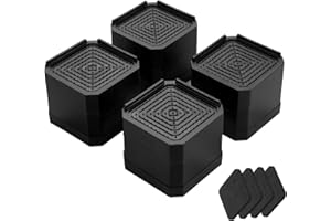 Vuxava Möbelerhöhung 4er Set, Verstellbare Tischbeinverlängerung 7,5-11 cm, rutschfeste Möbelfüße für Bett, Sofa & Waschmaschine, 1800 kg Tragkraft
