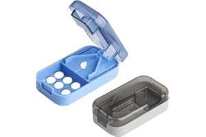 ERSHIPING 2 Stück Tablettenteiler für Alle Tablettenschneider für alle Tabletten Zerkleinern, Pillenteiler Tablettenteiler für Kleine Tabletten Schneider, Tablettenzerteiler, Tablettenspalter für Schneiden