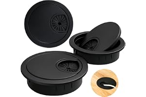 PDKKFF Kabelgenomföring skrivbord 60 mm, plast, 4 stycken | Kabelgenomlopp svart, kabelgenomföringar, kabelgenomföringar för