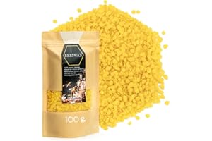 Majillux Cera d'Api Naturale Premium 100 g, Pastiglie di Cera d'Api, Ideale per la Produzione di Cosmetici, DIY, Saponi e Candele 100% Pure Prodotto in Europa Certificato