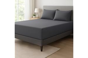 Rest Fusion Deep Fitted Sheet – 40cm Extra Deep Pocket – Fully Elastic – Soft Brushed Microfibre – Wrinkle, Shrink & Fade Resistant – Easy Care – Bed Bottom Sheet (Charcoal Grey, King)