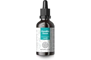NATURE LOVE Clorofilla di erba medica liquida (50ml) - alto dosaggio, 200 mg di clorofillina per dose giornaliera - alternativa alle compresse di clorofilla - vegana, testata in laboratorio e prodotta in Germania