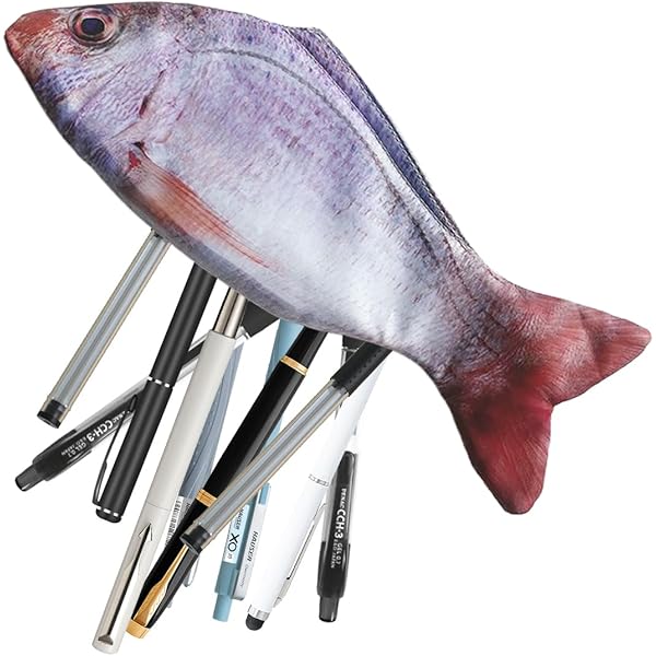 Astuccio Portamatite A Forma Di Pesce – Portamonete E Set Con 4 Penne A Tema Marino – Regalo Scuola Originale