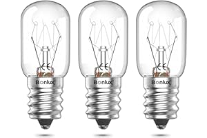 Bonlux 25W Pygmy Bulb E14 Oven Lamp 300C, Salt Lamp Bulb Dimmable, LED Replacement for Wax Melt Burners, Fridge, Microwave, 220V-240V