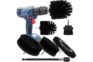 AISENNO Brosse Nettoyante Perceuse Brosses à Récurer électriques pour Le Nettoyage de la Salle de Bain Voiture Moquette Sol Toilettes Cuisine Surface en céramique (Noir, 6PCS)