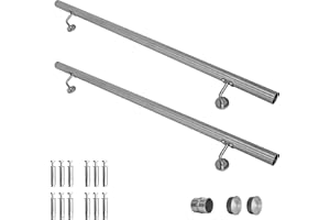 LAGENTO V2Aox Handlauf Treppengeländer aus Edelstahl, Durchmesser: 4,2 cm, Rostfrei & Wetterfest, Inklusive Montagematerial, Halter, Länge: 250 cm