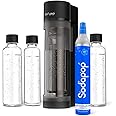 Sodapop Kit de iniciación con pulverizador de agua Logan con cilindro de CO₂, incluye 2 botellas de cristal (850 y 600 ml) y 1 botella de PET (850 ml), color negro mate