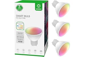 WOOX GU10 Smart Colour Changing Light Bulbs, WiFi, RGBWW, Works with Amazon Alexa, Tuya and Google Home, No Hub Required, App Control, Scenes, Timer (3 Pack)