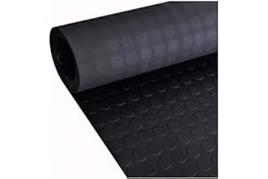 JARDIN202 - Estera Antideslizante Suelo de Caucho Goma 3mm | 1 Metro de Ancho | Suelo Circulos | 3X 1 m Punto Redondo -