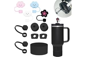 Frundoo Stanley Cup Accessori Set comprende 7 coperchi per cannucce in silicone, 2 tappi per cannucce, 2 tappi rotondi, 1 copertura in silicone per tazze Stanley da 1,2 L e 852 ml (tazza non inclusa)