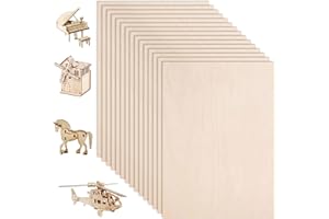 ELLECILA 15 Pack 3mm Plywood Sheets, 300x210x3mm Thin basswood sheets, A4 Unfinished Basswood Plywood for Crafts, DIY, Model Making, Laser Engraving & Home Decoration