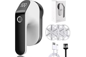 WDJLNZB Fusselrasierer Elektrisch, USB Wiederaufladbar fusselrasierer, Einstellbare 3-Fach Geschwindigkeit, mit LED-Anzeigen für Verschiedene Stoffe Fusselentferner Fusselfräse (Black and White)