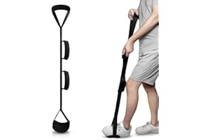 YNOYMO Aufstehhilfe Gehhilfe für Senioren Aufstehhilfen 104 cm Leg Strap Beinhebergurt mit Gepolsterten und Handgriff Behinderten Hilfsmittel Nach Hüft Op für Ältere Menschen Kranke Behinderte (Schwarz)