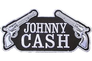 hotrodspirit – Mini parche Johnny Cash y 2 pistolas de 7 cm, color negro y blanco