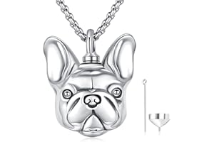 Friggem Colgantes para Cenizas Plata de Ley 925, Collar de Mujer Colgante de búho para Cenizas, Regalos de urnas de perro, Colgante de Corazón con kit de Relleno