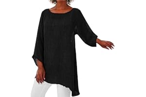 SDERG Lace Tops for Women UK, Sale UK Sleeve V Women Plus Size Long Sleeve Irregular Hem Linen Baggy Blouse Shirt Ladies Summer Tunic Tops Shirts for Women Sweater Pullover