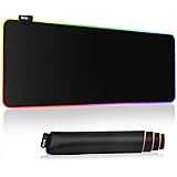 Amazon Brand – Eono RGB Gaming Mouse Mat, 800 x 300 x 4mm Large Extended Soft Mouse Pad with 14 Lighting Modes 2 Brightness L