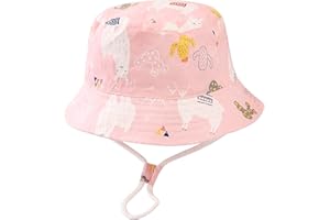Malaxlx Unisexe Bob Bébé Enfant Chapeau de Soleil Chapeau de Pêcheur Fille Garçon Chapeaux de Seau Chapeau de Plage Visière