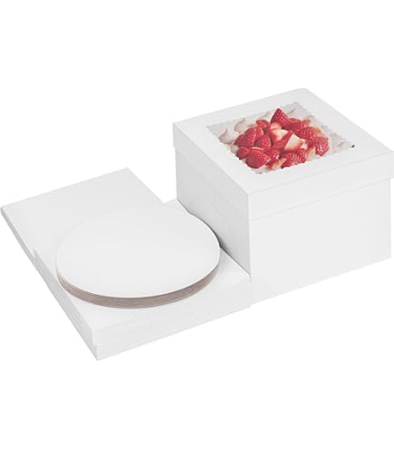 Boîte à Gâteau Carrée Blanche 25x25x15cm - Lot De 3, 5, 10 Ou 25 - Pour Pâtisserie, Cadeau