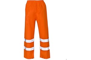 shelikes Mens Waterproof Rain Hi Vis Safety Over Trouser Work High Viz Visibility Pants