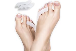 Decproch Zehenspreizer Kleiner Zehen, 10 Stück Zehentrenner Silikon, Zehenstrecker, Zehenspreitzer, Toe Spacer Separator für Überlappende Zehen, Damen und Herren - Weiß