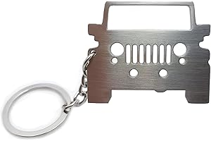 STREETCULTURE Llavero de metal CarShape para coche, accesorios de tuning, piezas todoterreno, 4 x 4 JK JL, metálico, Talla única