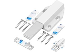 Serrure à Pression Magnétique sans Clous Tonitrui Placard Aimant Fermeture pour Armoire Tiroir Systeme Loquet Magnetique Verrou Poussoir Porte Amortisseur Pour La Porte de Placard(Blanc 2 Pièces)