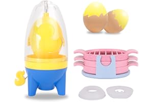 MengQiLe Golden Egg Maker, Eigelb Mischer, Manuelle Eierschüttler Ei-Scrambler Eigelb Eiweiß Mixer zur Herstellung hart gekochter goldener Eier mit Eierschneider Küchenhelfer