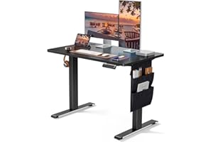 Marsail Standing Desk Adjustable Height, Electric Standing Desk with Storage Bag, Stand up Desk for Home Office Computer Desk Memory Preset with Headphone Hook, Desktop 100 x 60cm