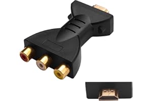 INAJOKE HDMI to RCA Converter 1080P High-Definition Video Adapter Gold Plated Interface Red White Yellow AV Video Audio Adapter HDMI In to AV Out Male to Female for PC, Laptop, Xbox, TV, DVD, Projector