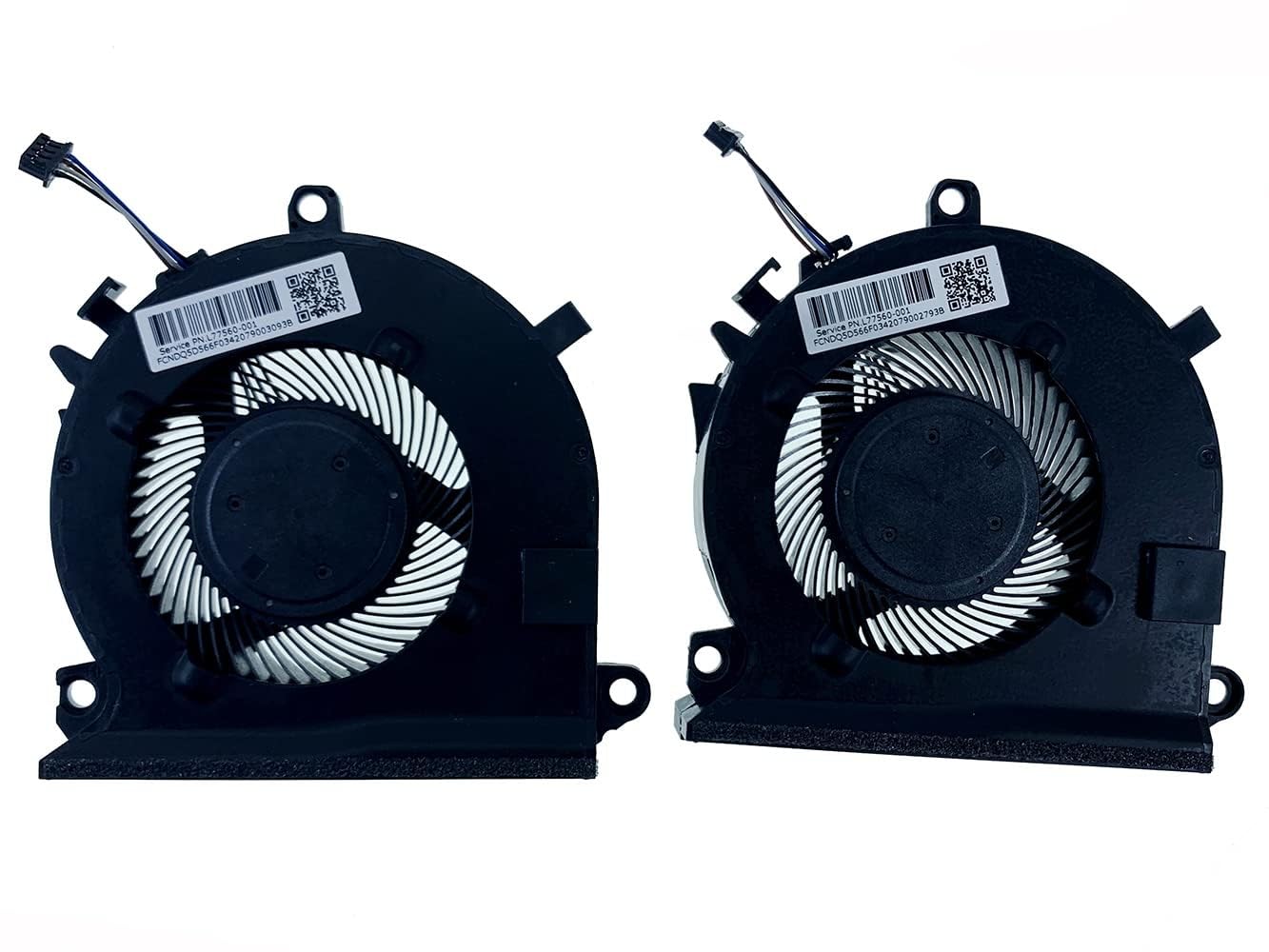 KRYOOS Laptop Colling Fan for H-P Pavilion Gaming 15EC Series Laptop 15-EC 15-EC0013DX / HP15-EC0101AX / HP 15-EC1050AX / hp15-EC1052AX PNo L77560-001/L68136-005 (Set of 02 Fan)