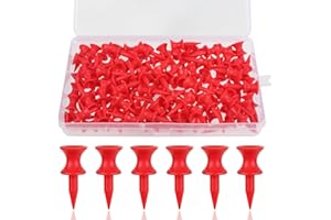 YUFETY Red Castle Lot de 100 tees de golf en plastique 32 mm très visibles et durables pour entraînement de golf d'hiver et de conduite