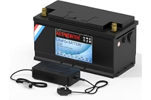 FLLYROWER Akumulator litowy 12 V 100 AH Lifepo4 z ogniwami BMS i klasy A, do solarnego kampera, kempingu, silnika trolingowego, serii i równoległych