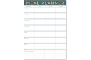 FIRST4MAGNETS Magnetic Weekly Meal Planner and Tear-Off Shopping List for Fridge, 52 Sheets A5 Notepad for Weekly Food and Shopping Planning - Green