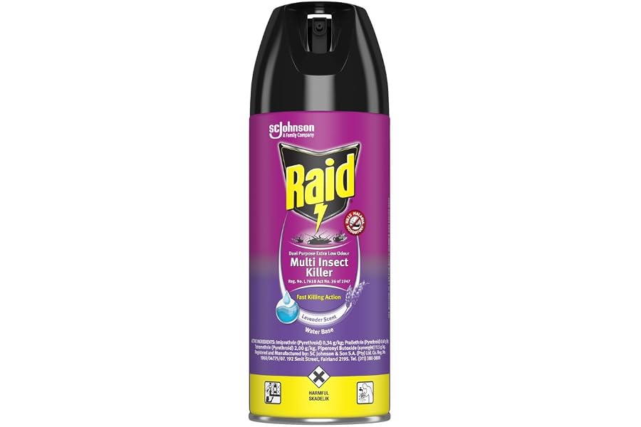 Raid, Dual Purpose, Low Odour, Lavender, Multi-Insect Killer, 300 ml (packaging may vary)
