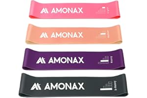 Amonax Fitnessbänder Resistance Bands Set, Theraband, Widerstandsbänder, Gymnastikband, Trainingsbänder Terra Band Wiederstandsband für Sport Fitness Geräte, Calisthenics, Kraftraining, Home Gym