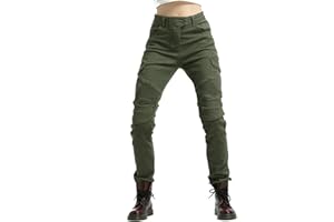 HOMDECR Damen Slim Fit Motorrad Jeans mit Protektoren Knie Und Hüftprotektoren Stretch Slim Fit Denim Motorradhose Cargo Motorradjeans Schutzhose Biker Pants