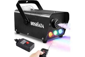 MOSFIATA 500W Smoke Machine,3 LED Light with Wireless Remote Control, Fog Machine with Controllable Lights,Professional DJ Controller,2000 CFM Huge Fog for Halloween Holidays Party