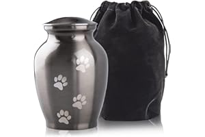 MAKEY'S Pet Memorial Cremation Urns for Dogs and Cats Ashes, Dog Keepsake Urns for Ashes with Paw Prints-Large