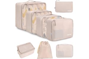 BAGAIL 8 Teilige Packwürfel, Kleidertaschen, Packing Cubes, Verpackungswürfel, Packtaschen Set für Urlaub und Reisen, Kofferorganizer Reise Würfel, Ordnungssystem für Koffer