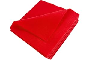 Jtnohx Tessuto in Feltro Morbido, Fogli di Feltro per L'artigianato, Pannolenci Colorato, Quadrati di Tessuto per Cucire 1,4 mm di spessore 15x15 cm (Rosso Brillante)