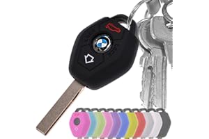 MT-KEY Auto Schlüssel Hülle Silikon Schutz Cover Schwarz für BMW E46 E83 E52 E85 E86 E39 E61 E60 E53