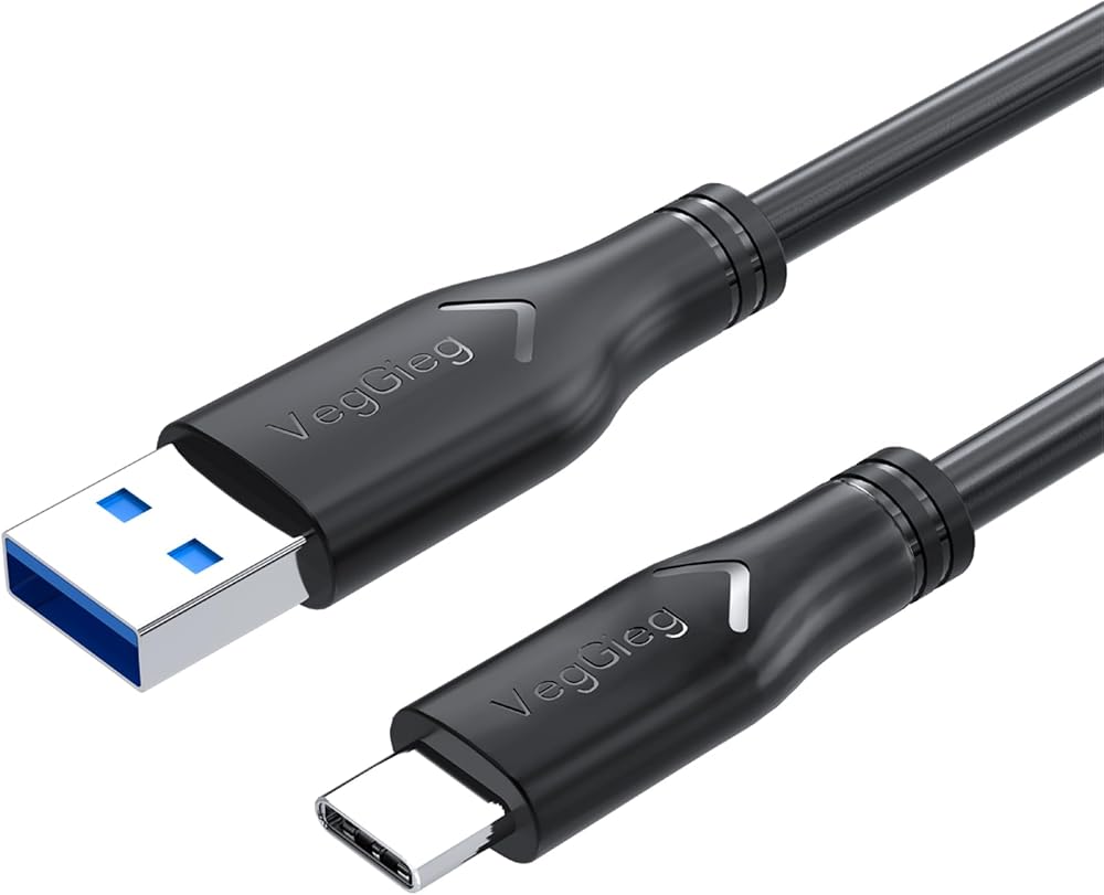 VegGieg USB 3.0 to Type-C 60W 10Gbps Data ve Şarj Kablosu 50 CM