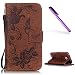 Produktbild Samsung Galaxy S7 Hülle Glitzer,Samsung Galaxy S7 Hülle Leder,Samsung Galaxy S7 Case Flower Ledertasche Schutzhülle Cover Etui Tasche,EMAXELERS Galaxy S7 Cover Blumen Schmetterling Muster PU Leder Brieftasche Hülle Wallet Case Flip Cover für Samsung Galaxy S7,Bookstyle Hüllen Etui Lederhülle mit Standfunktion und Karten-Slots für Samsung Galaxy S7 (2016),Brown Butterfly Flower