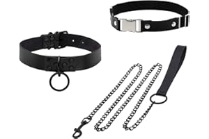 GegXcn choker, Human Collar, Necklaces for Women, Collar and Leash Women, Adjustable PU Choker Necklaces, Halloween Accessory, for Cosplay