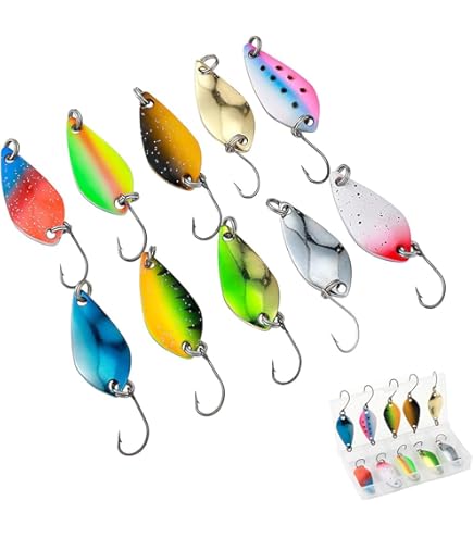 Set 8 Spoon Da Pesca Trabucco Rapture Per Trota - 4 Pesi Diversi Con Moschettone - Foto 3